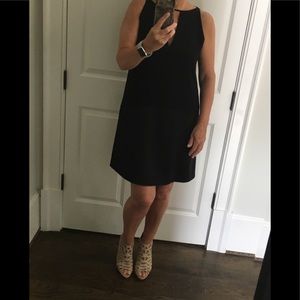 Parker crepe/satin halter cocktail dress